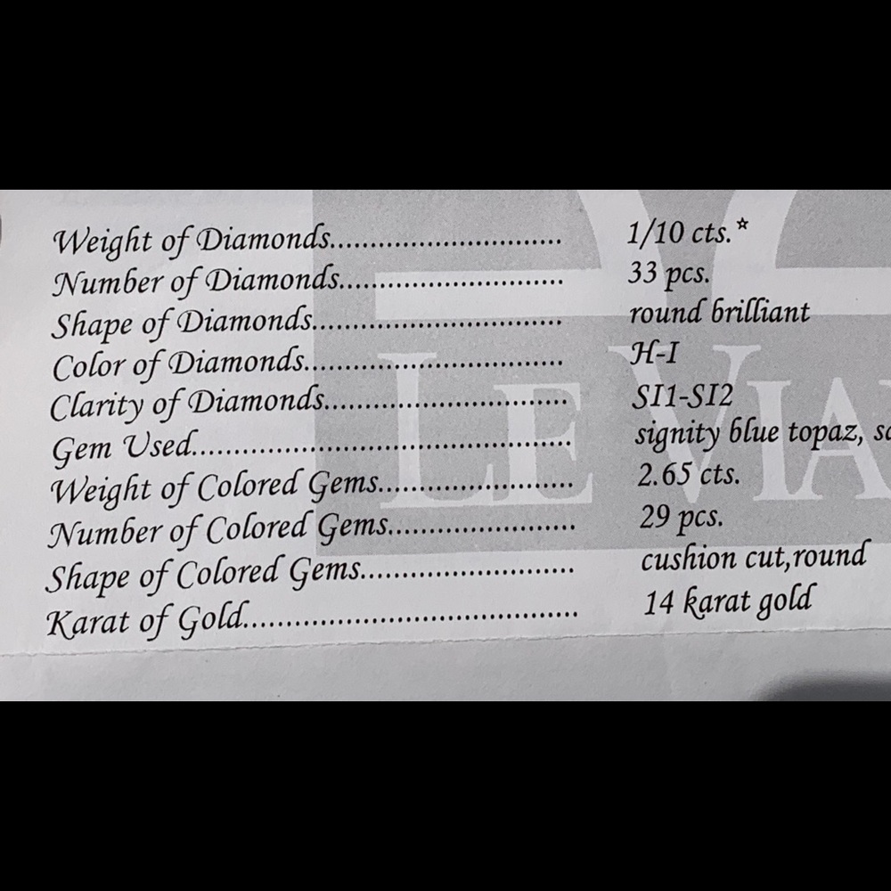 Le Vian diamond, blue topaz, sapphire neck - Picture 8 of 9